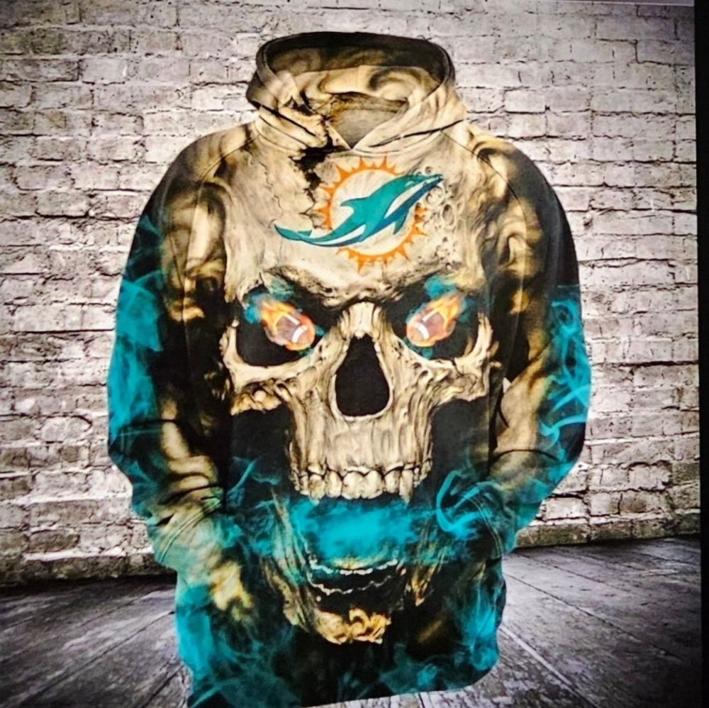 Miami Dolphin Skull hoodie